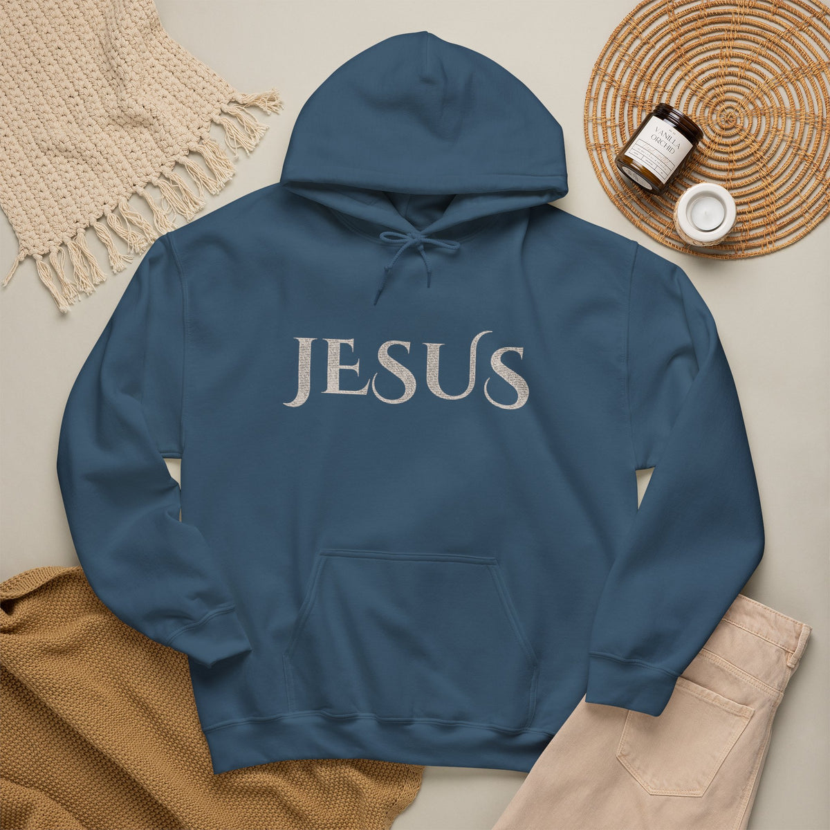 Jesus Hoodie — "What a Beautiful Name" Lyrics Typography