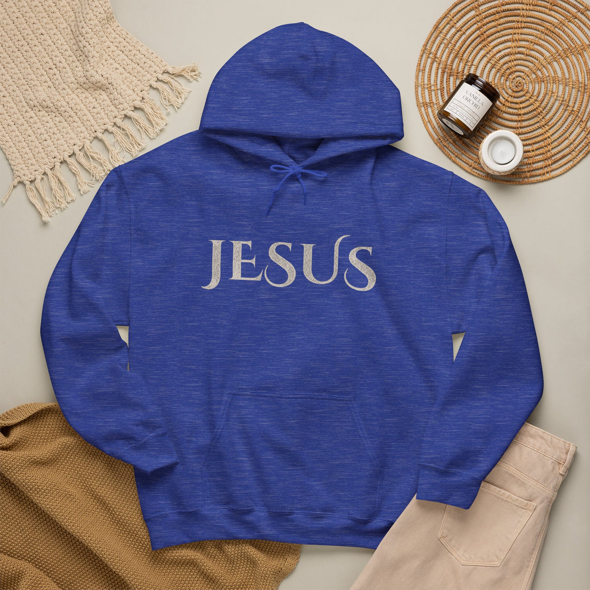 Jesus Hoodie — "What a Beautiful Name" Lyrics Typography