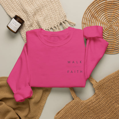 Embroidered "Walk By Faith" Crewneck Sweatshirt