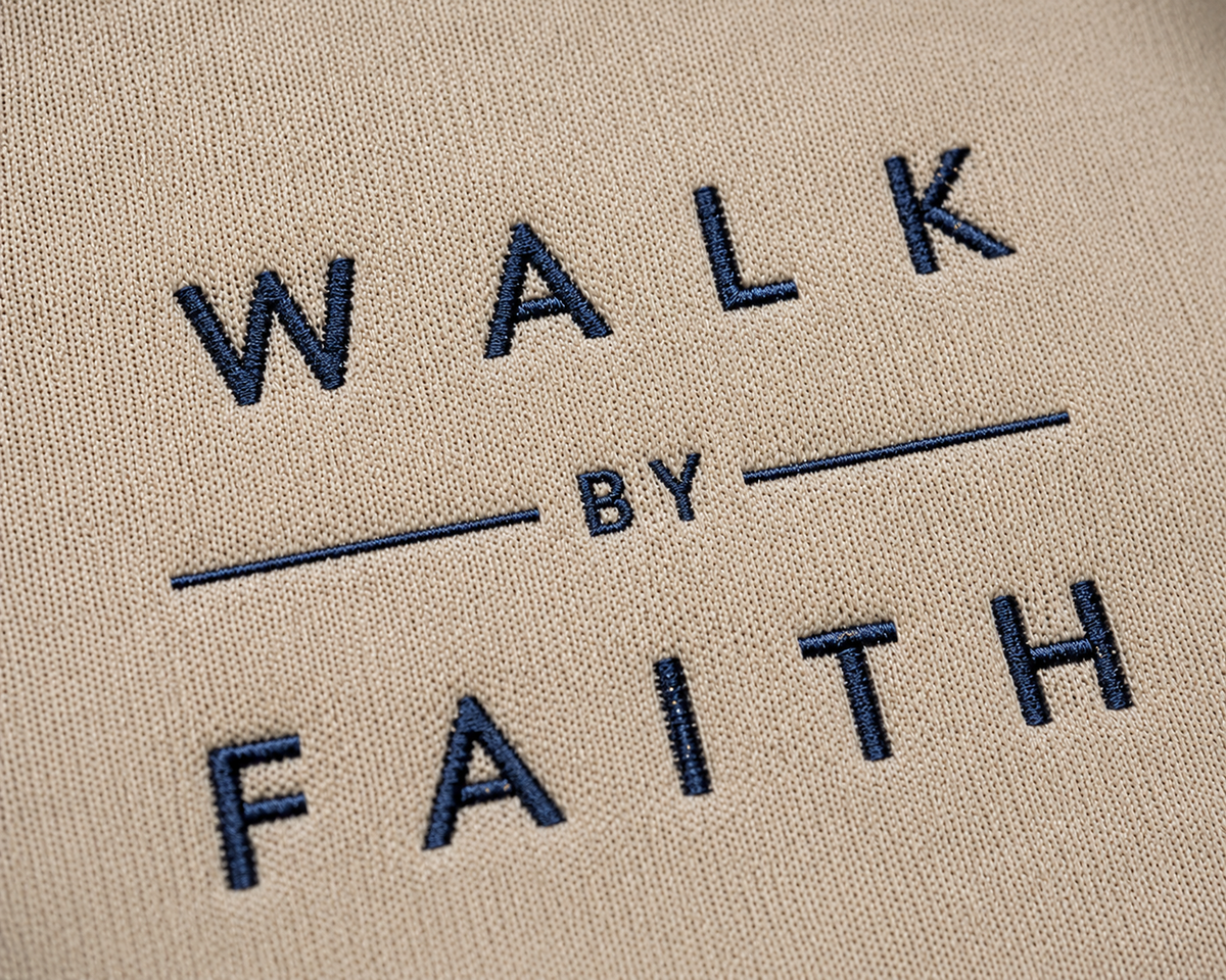 Embroidered "Walk By Faith" Crewneck Sweatshirt