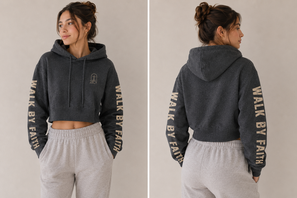 Cropped Fleece Hoodie – Women's Casual Cozy Pullover