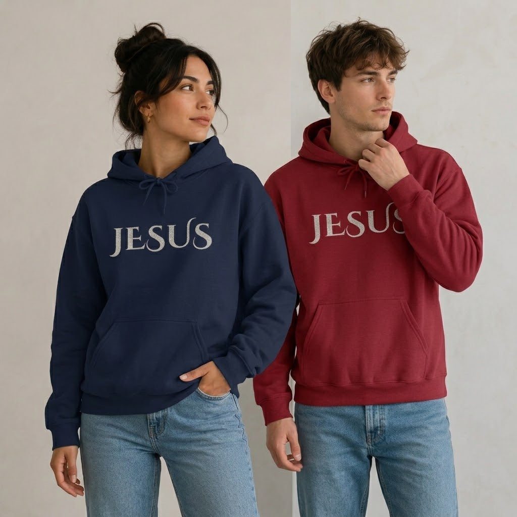 Jesus Hoodie — "What a Beautiful Name" Lyrics Typography