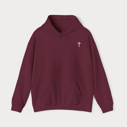 Christian Hoodie — “Need Prayer? Tap My Shoulder” Pullover with Small Cross