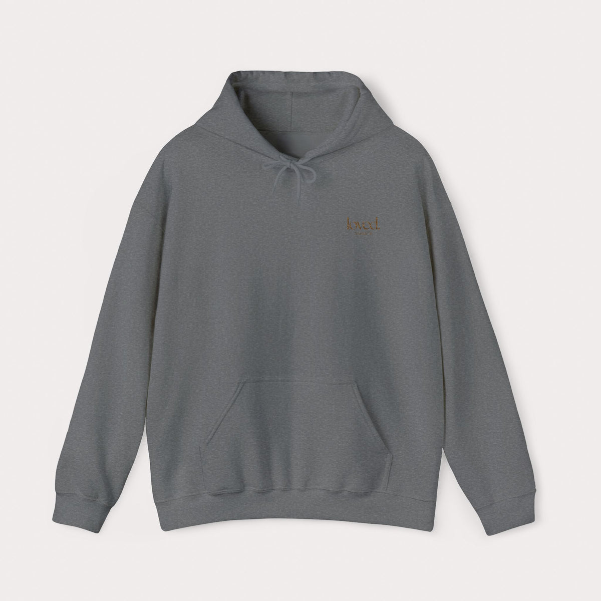 Embroidered Loved Romans 5:8 Christian Hoodie | Minimalist Bible Verse Pullover