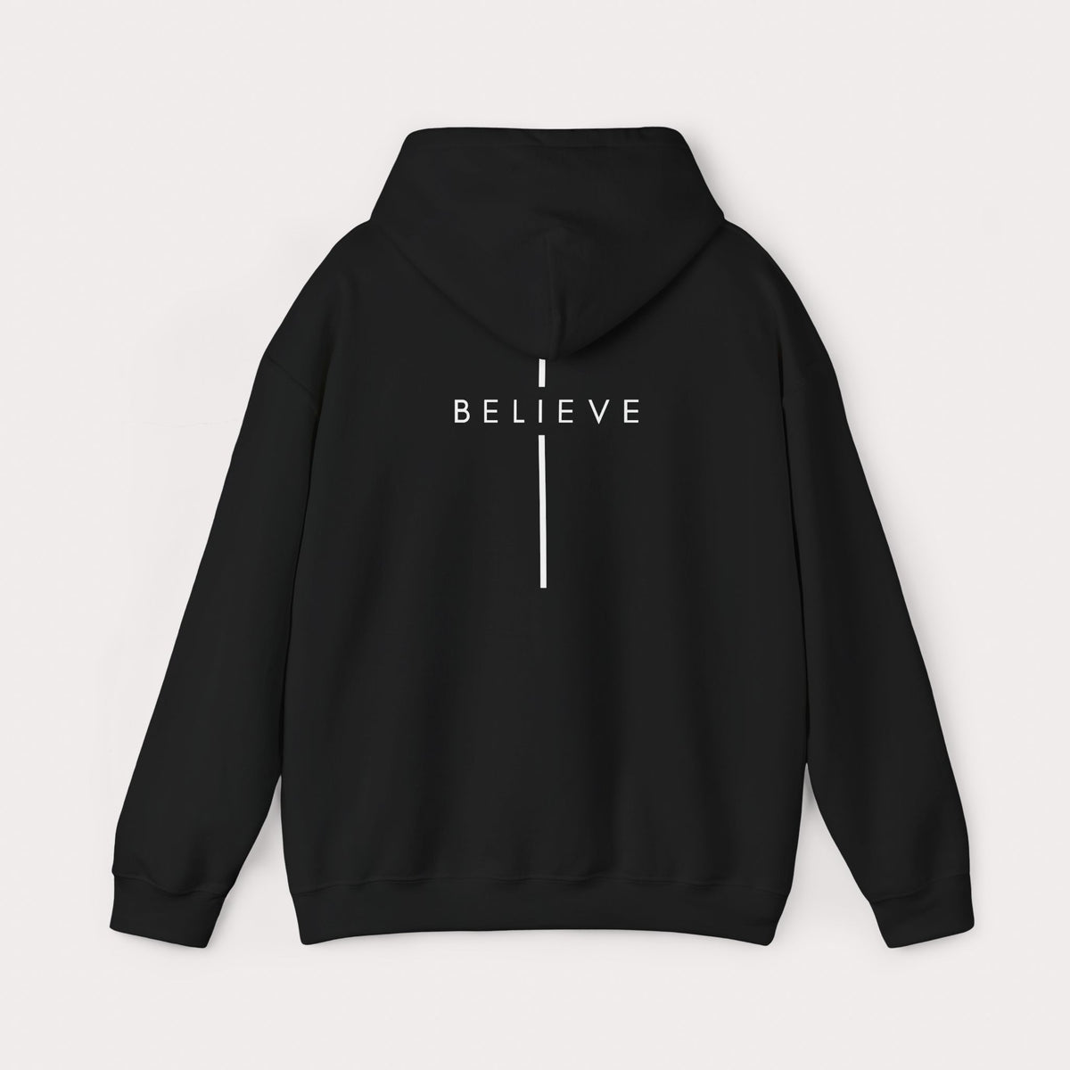 Believe Cross Hoodie — Minimal Christian Faith Sweatshirt