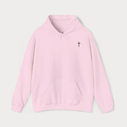 Christian Hoodie — “Need Prayer? Tap My Shoulder” Pullover with Small Cross
