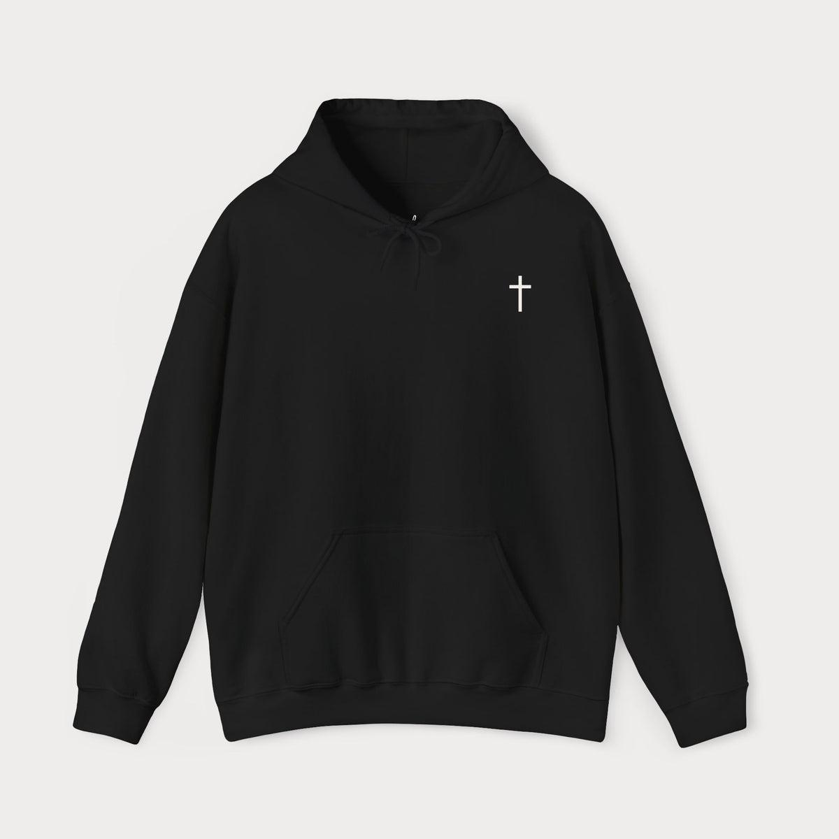 Christian Hoodie — “Need Prayer? Tap My Shoulder” Pullover with Small Cross