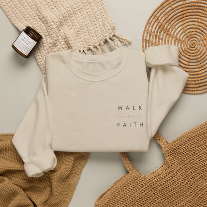 Embroidered "Walk By Faith" Crewneck Sweatshirt