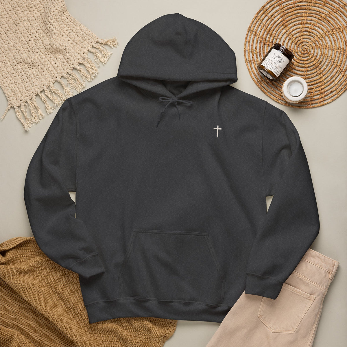 Believe Cross Hoodie — Minimal Christian Faith Sweatshirt
